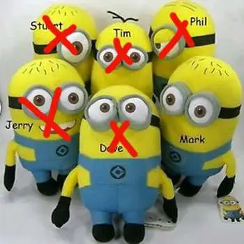 despicable me 2 minions 28cm flock mark