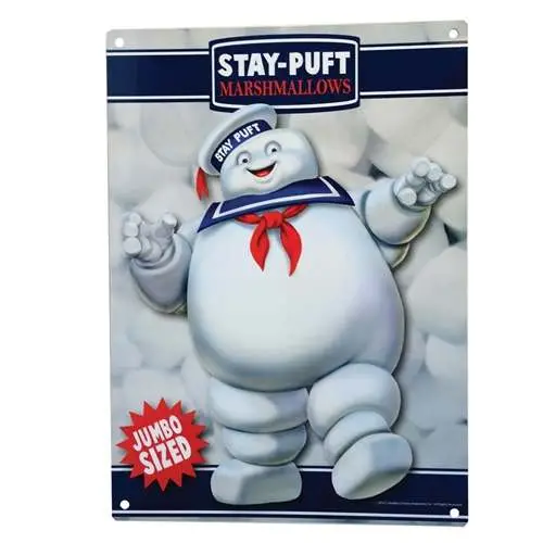 ghostbusters stay puft metal sign