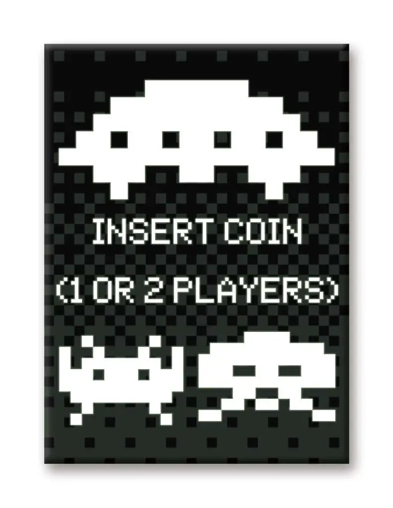 space invaders insert coin flat magnet