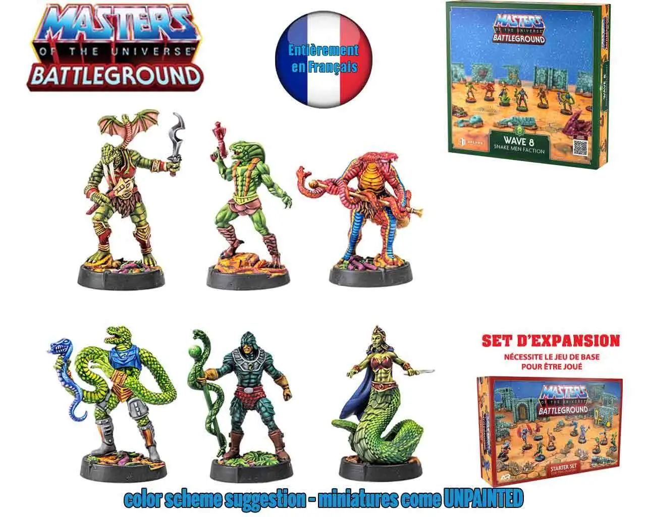 masters of the universe battleground - wave 8: snake men faction - version francaise