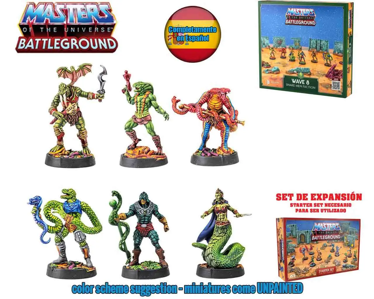 masters of the universe battleground - wave 8: snake men faction - edicion espanola