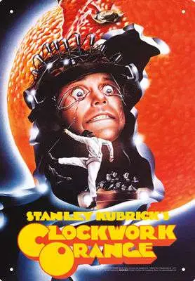 a clockwork orange one sheet tin sign