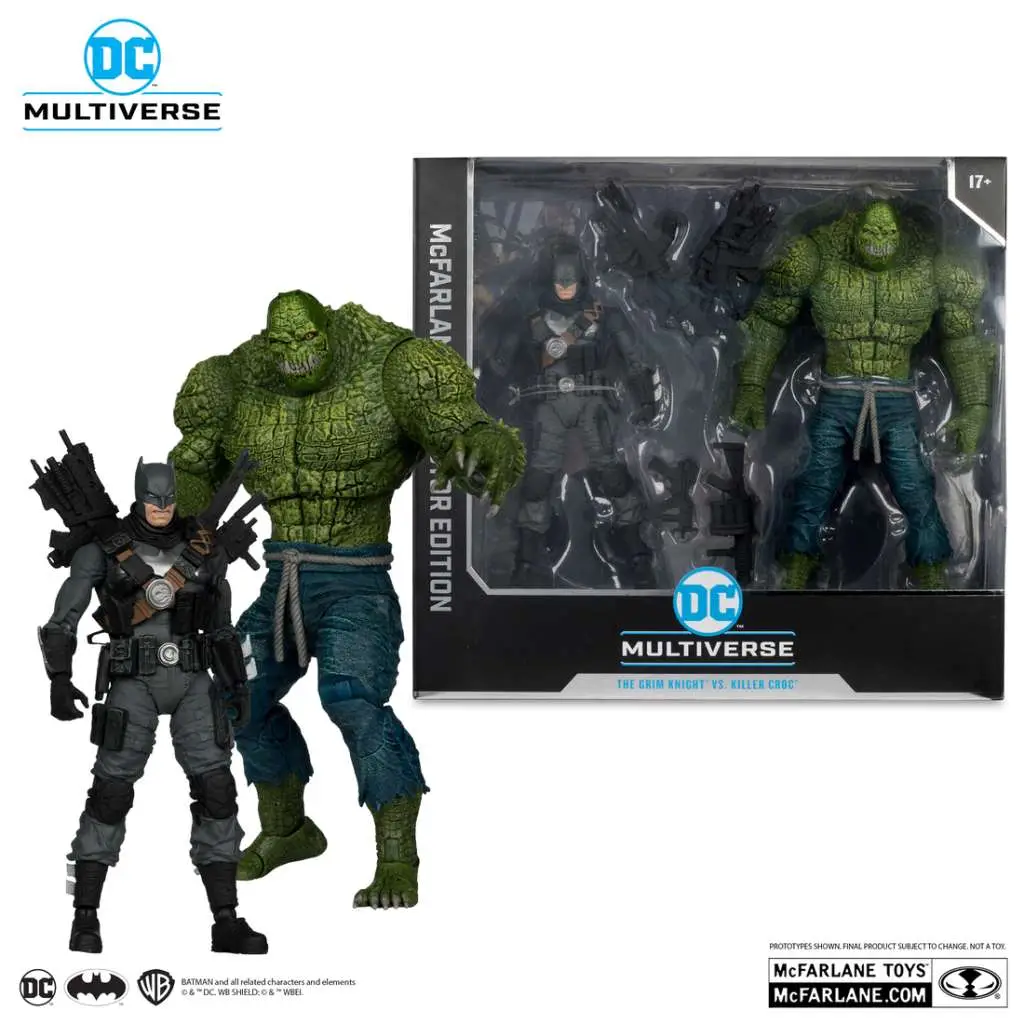batman grim knight vs killer croc dark multiverse 2-pack
