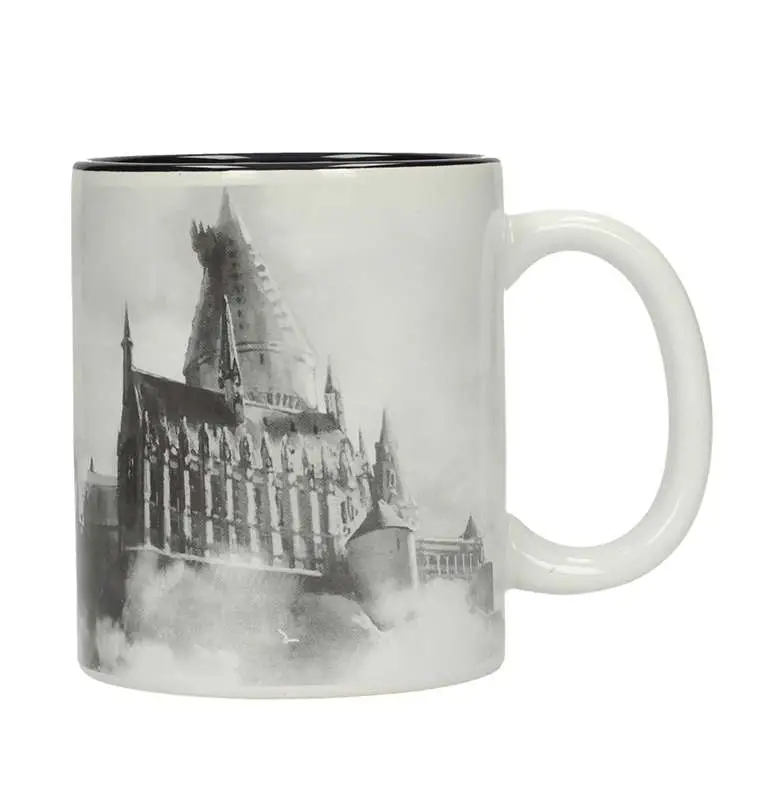 hp hogwarts castle black and white mug