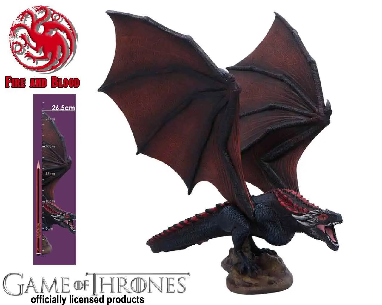 game of thrones - drogon - resin statue