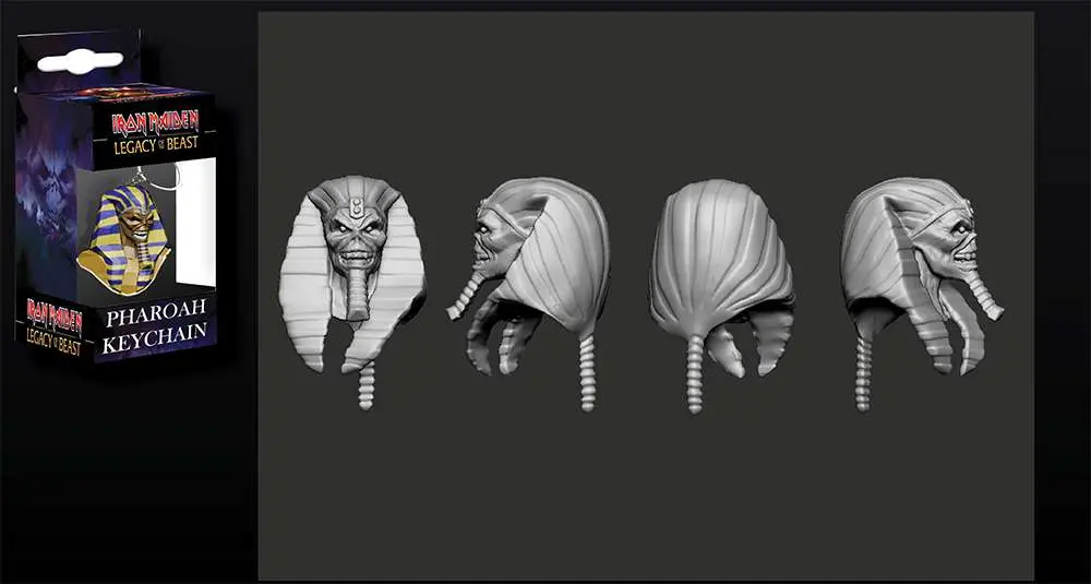 iron maiden pharaoh head pvc kchain