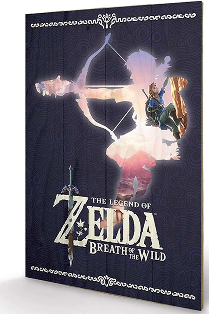 leg of zelda botw silhouette wood print