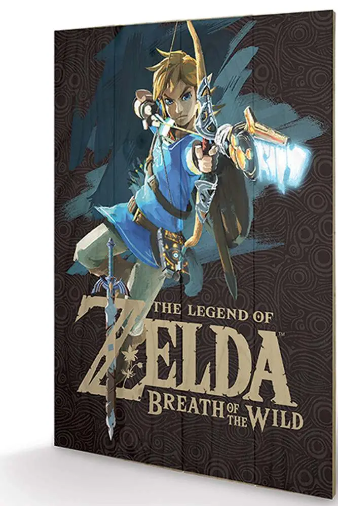 leg of zelda botw game cover wood print