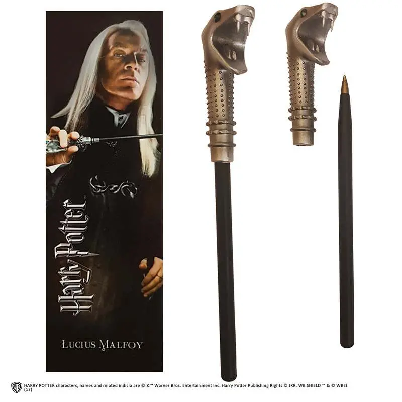 hp lucius malfoy wand pen and bookmark