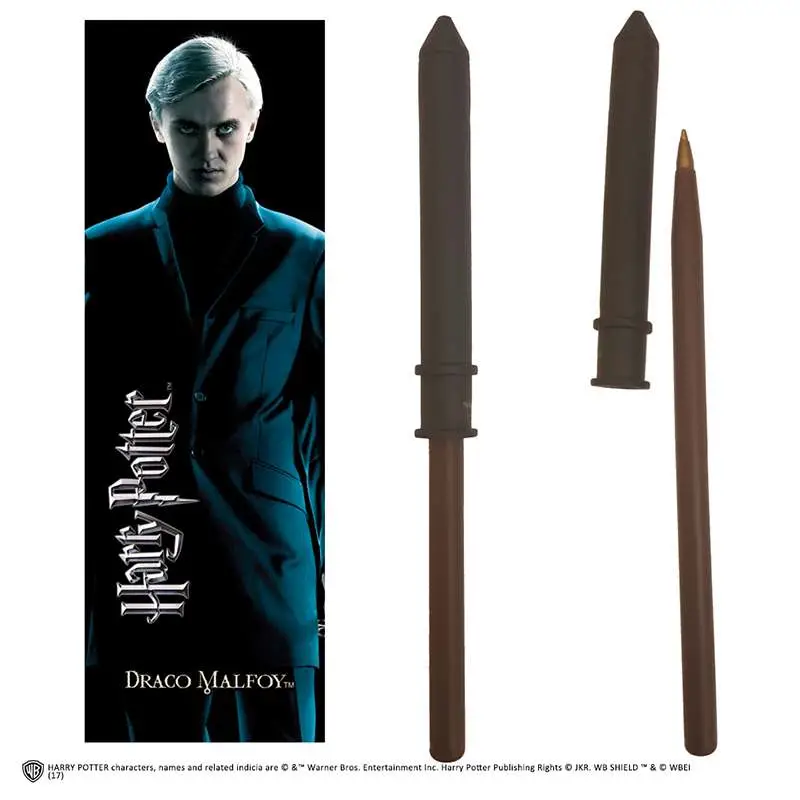 hp draco malfoy wand pen and bookmark