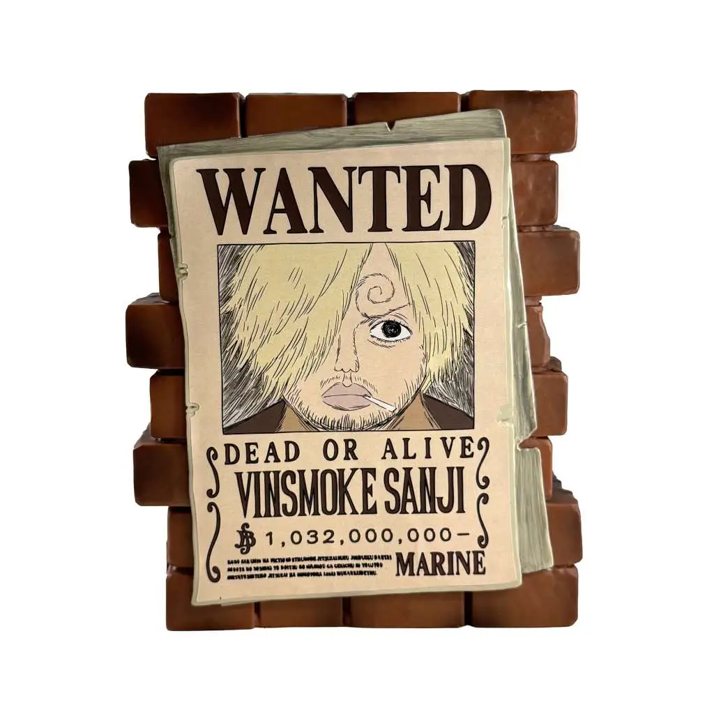 one piece poster wanted sanji money box