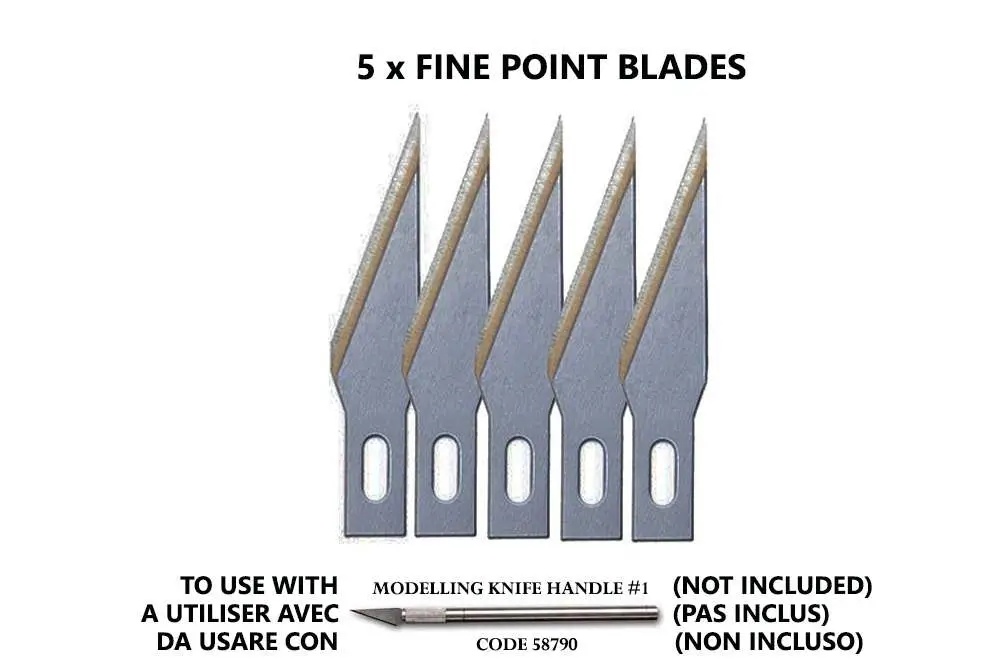 fine point blades (5) for no.1 handle