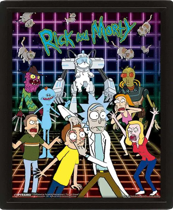 rick and morty characters poster 3d