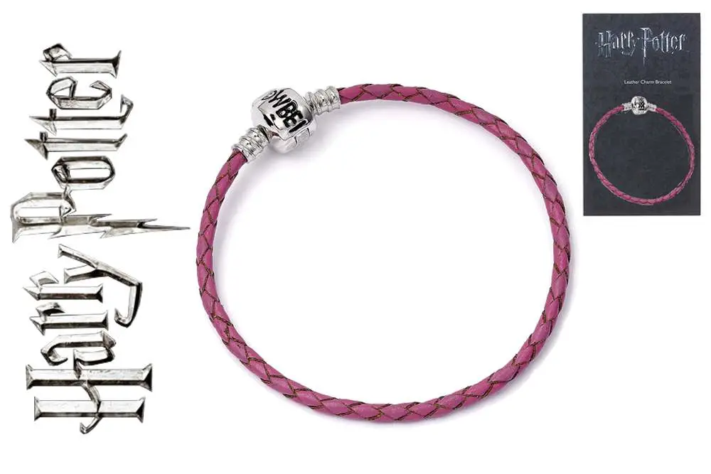 hp pink leather charm bracelet