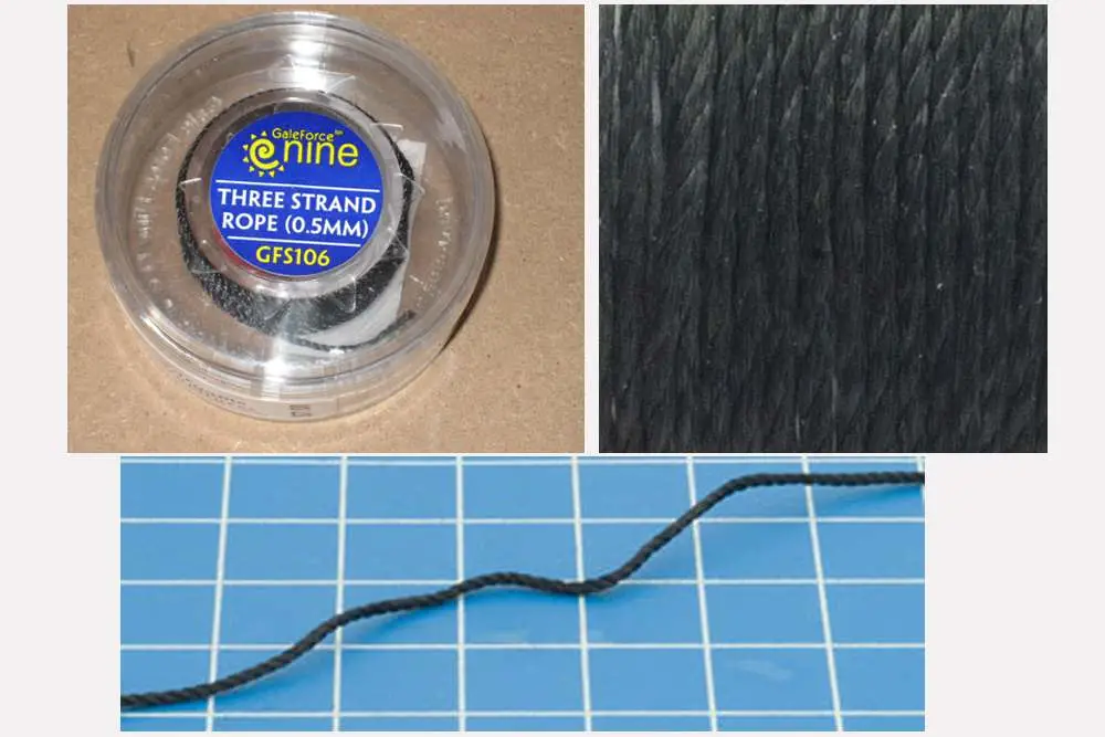hobby round- three strand rope (0.5mm)