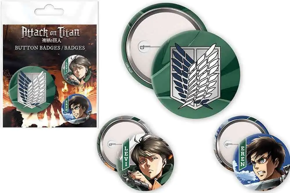 attack on titan badge pack