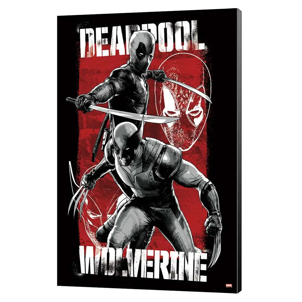 marvel deadpool & wolverine maximum effort wood panel