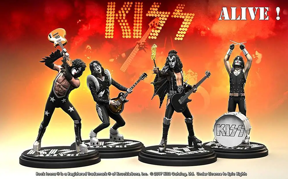 rock iconz kiss alive set (4 statue)