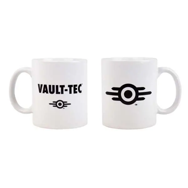 fallout vault-tec logo white mug