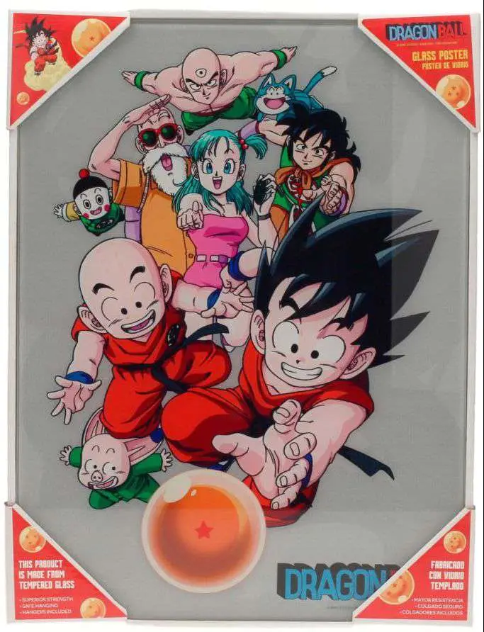 dragon ball characters glass poster