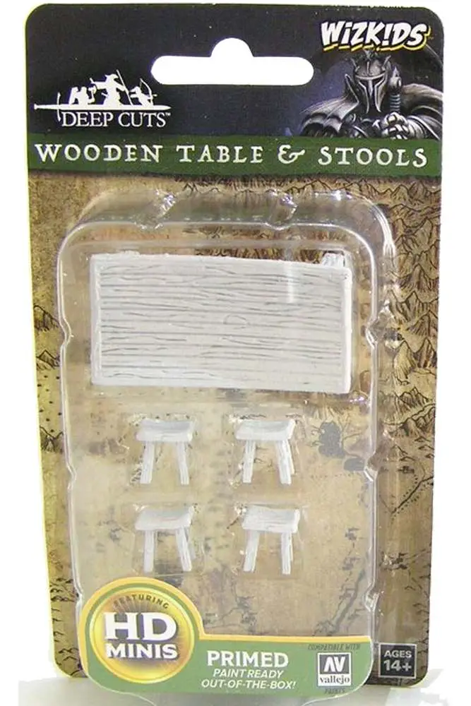 wizkids um wooden table & stools