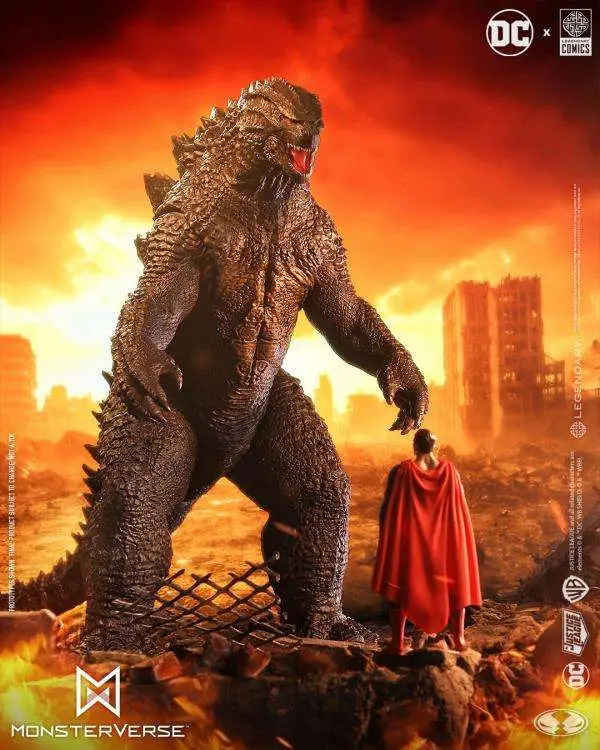 dc justice league monsterverse superman vs godzilla 2pk