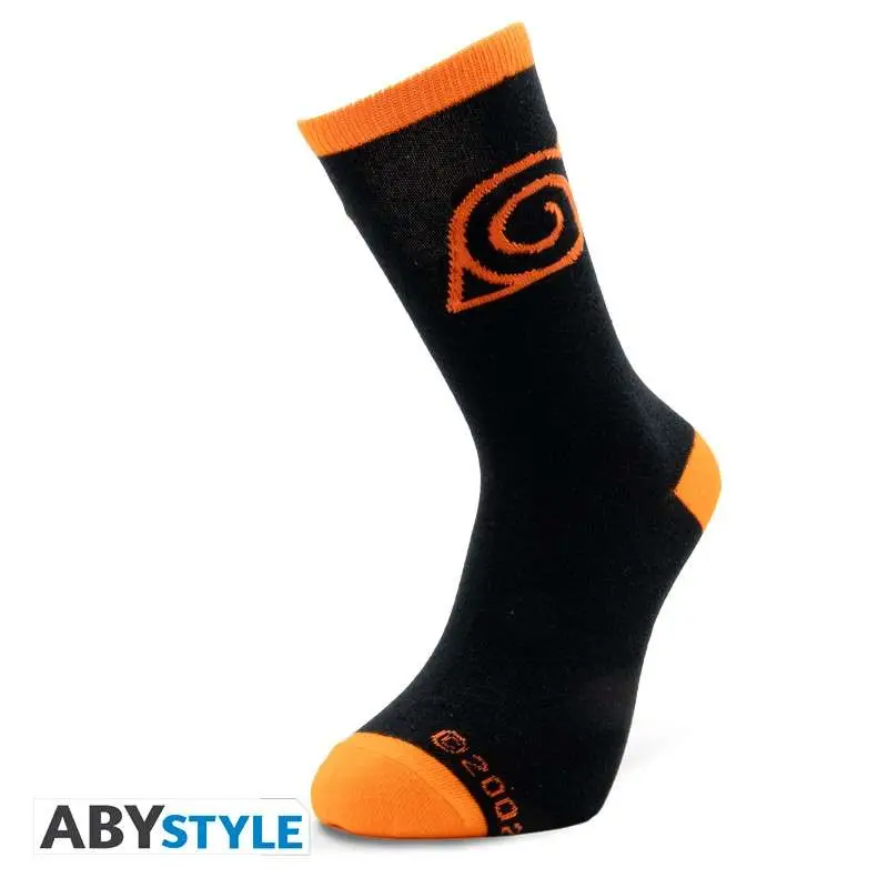 naruto shippuden black konoha socks