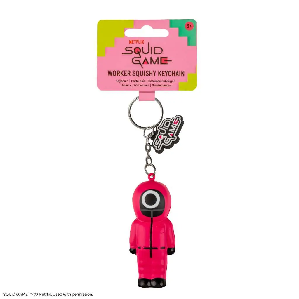 squid game worker squishy keychain